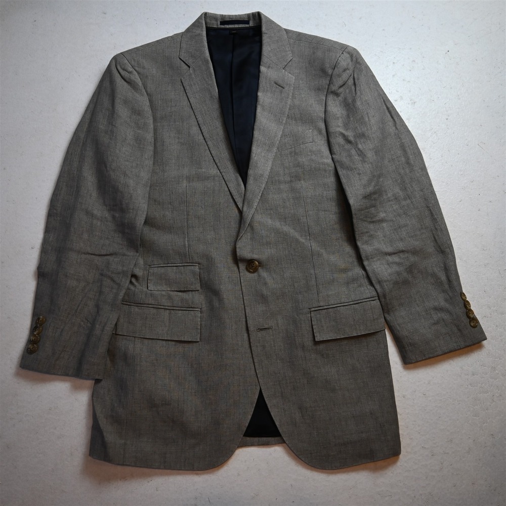 JCrew 36R Beige Gray 100% Linen Ormezzano A0463 Ludlow Blazer Jacket Sport Coat